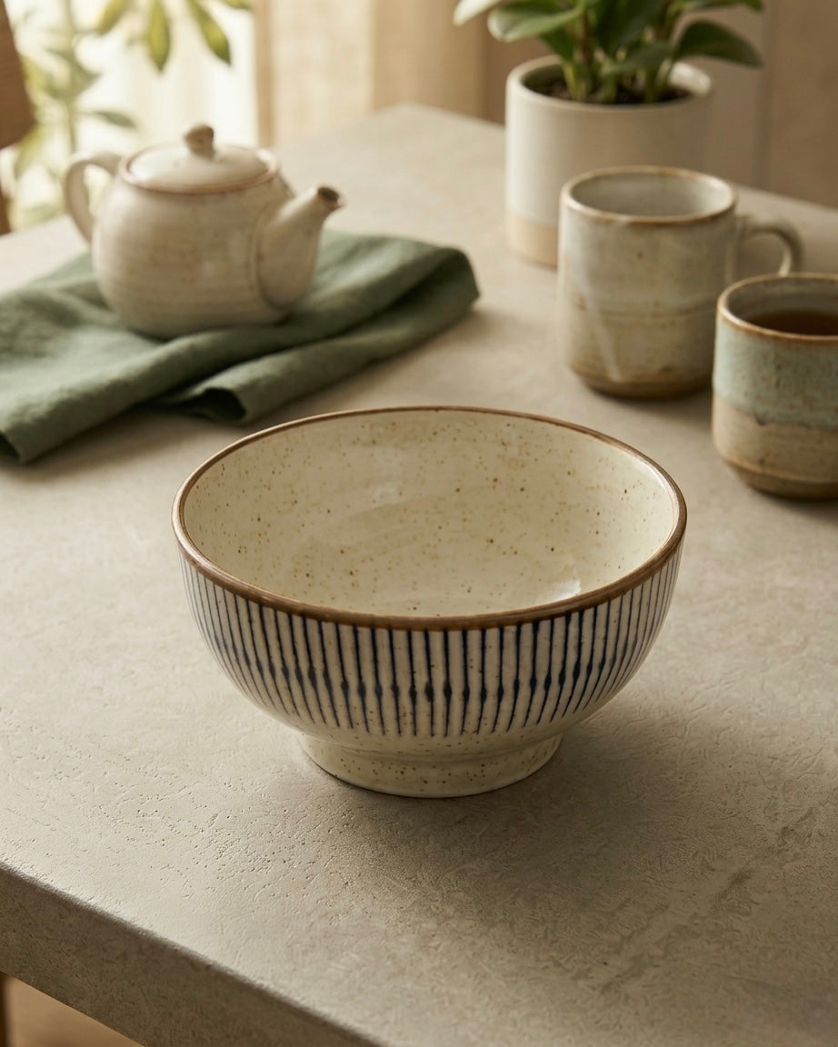 Striped Ceramic Bowl